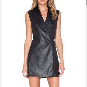 BCBGMAXAZRIA leather blazer dress black Caryn